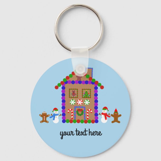 Gingerbread House #1 Keychain  (Front)