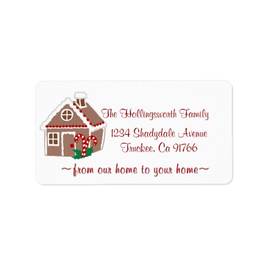 Gingerbread House Address Label