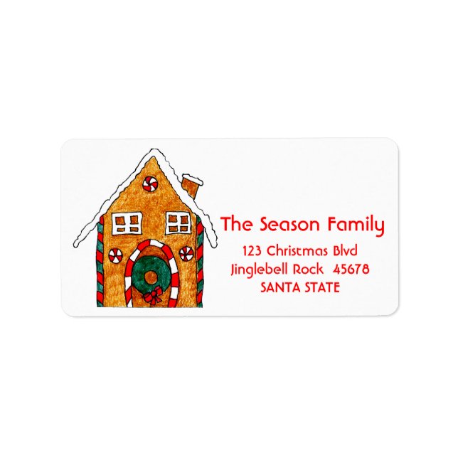 Gingerbread house address label (Front)