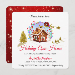 Gingerbread House and Golden Santa Claus Holiday