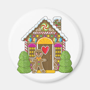 Gingerbread House and Man Magnet