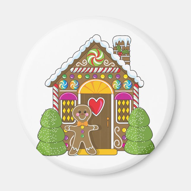 Gingerbread House and Man Magnet (Front)