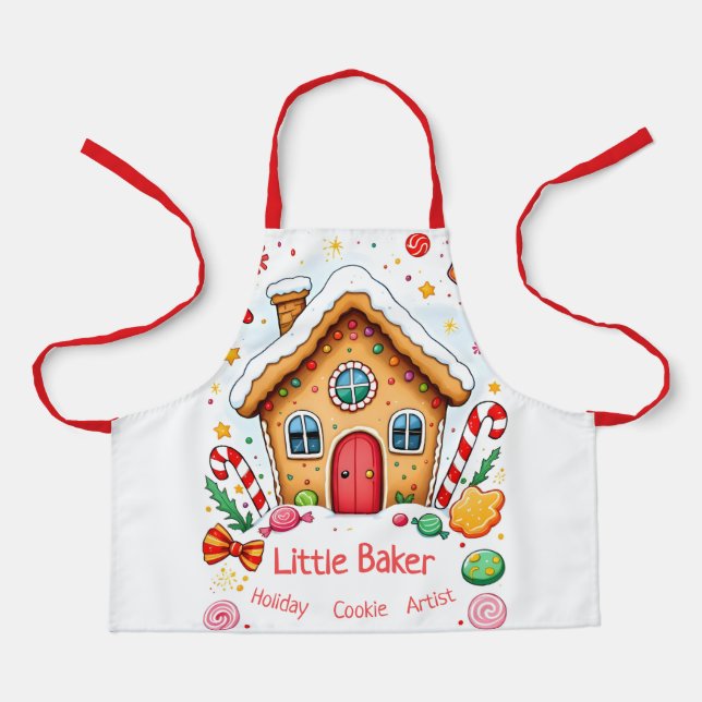 Gingerbread House Apron – Fun Holiday Baking (Front)