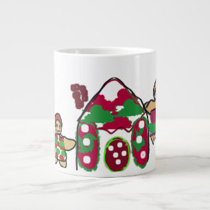 Gingerbread house art fun large coffee mug