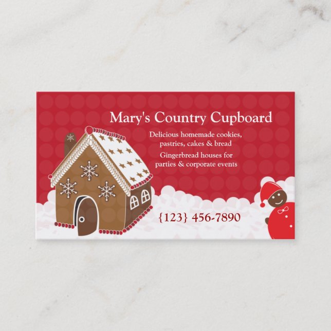 Gingerbread House Bakery Cookie Business Card (Front)