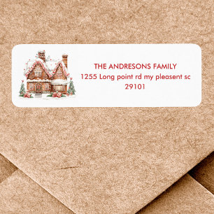 Gingerbread House Birthday Label Return Address Label