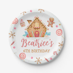 Gingerbread House Birthday Party Paper Plate