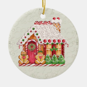Gingerbread House Ceramic Ornament