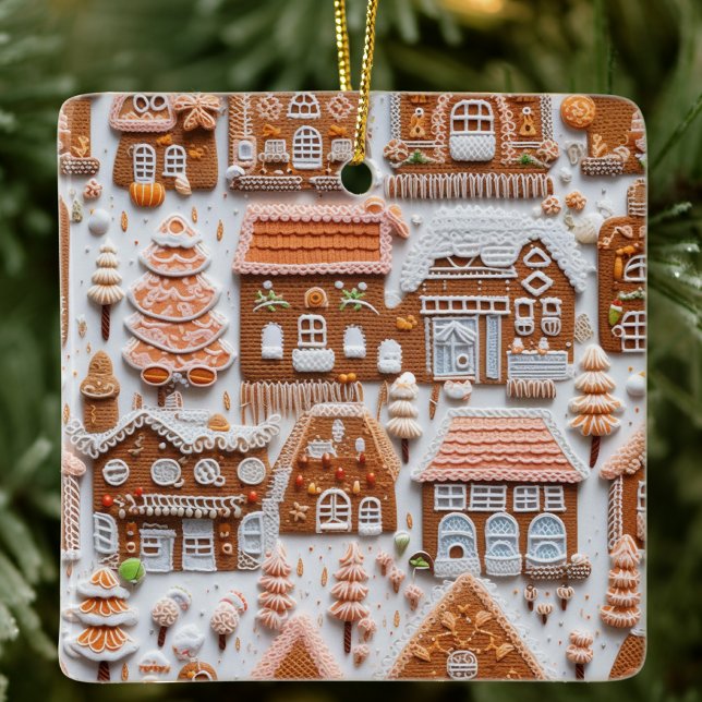 Gingerbread House Ceramic Ornament (Creator Uploaded)