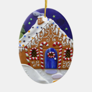 Gingerbread House Ceramic Ornament