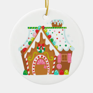 Gingerbread House Ceramic Ornament