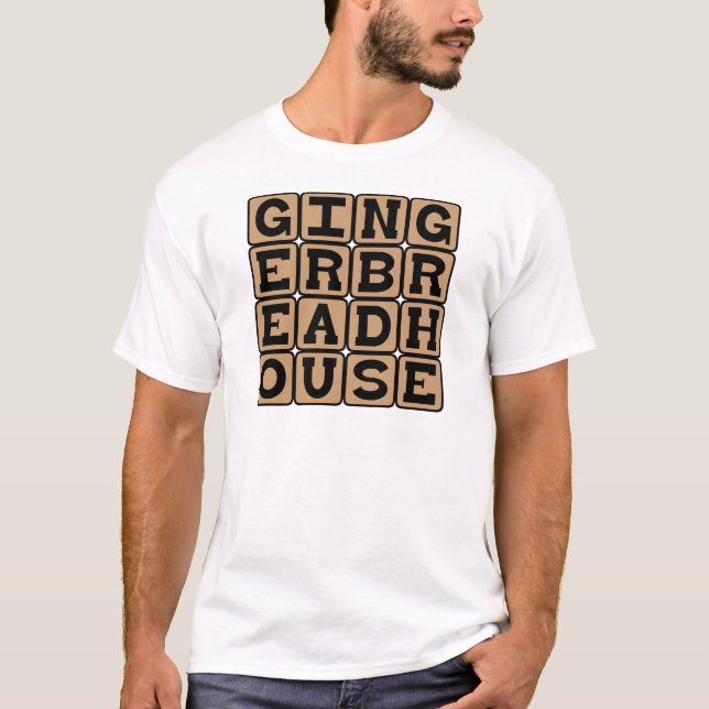 Gingerbread House, Christmas Activity T-Shirt (Front)
