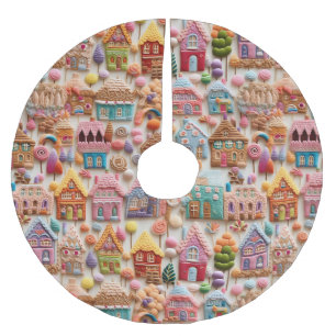 Gingerbread House Christmas Brushed Polyester Tree Skirt