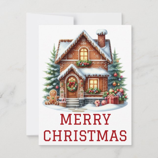 Gingerbread House Christmas Card (Front)