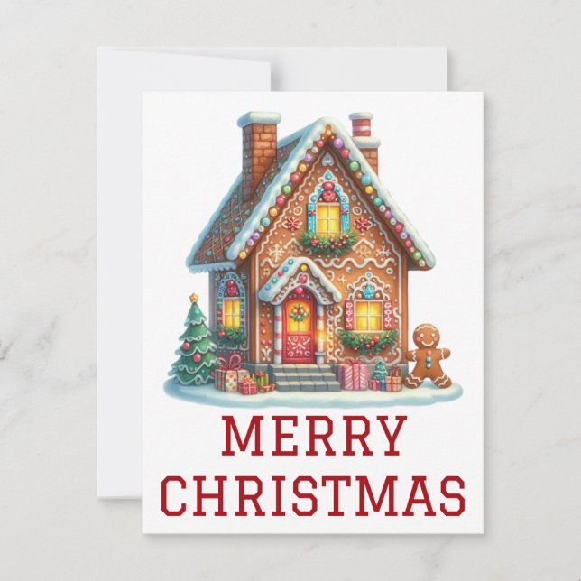 Gingerbread House Christmas Card (Front)