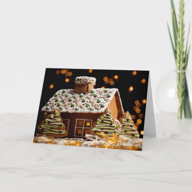 Gingerbread house Christmas card (Front)