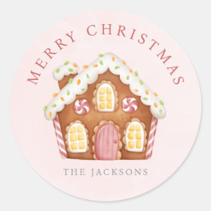 Gingerbread House Christmas Classic Round Sticker