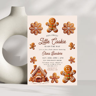 Gingerbread House Christmas Cookie Baby Shower Invitation
