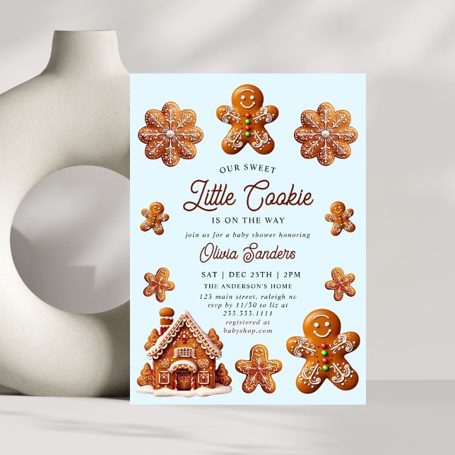 Gingerbread House Christmas Cookie Baby Shower Invitation (Creator Uploaded)