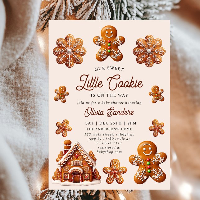 Gingerbread House Christmas Cookie Baby Shower Invitation (Creator Uploaded)
