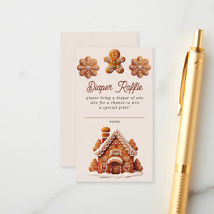 Gingerbread House Christmas Cookie Diaper Raffle Enclosure Card