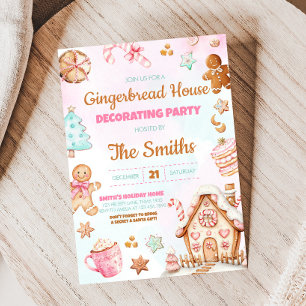 Gingerbread House Christmas Decorating Party Invitation
