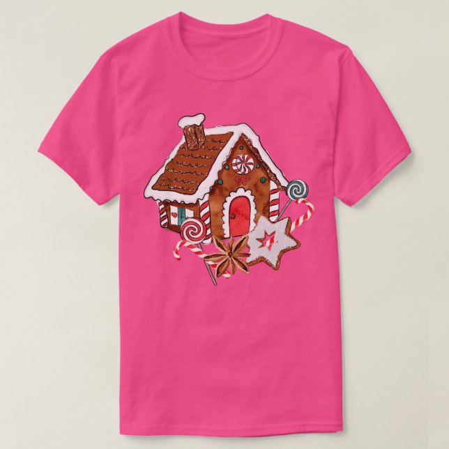 Gingerbread House   Christmas Funny  T-Shirt (Design Front)
