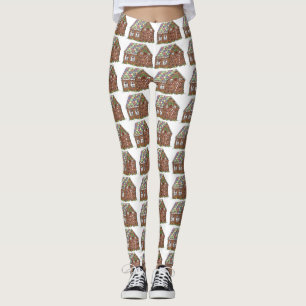Gingerbread House Christmas Holiday Baking Leggings