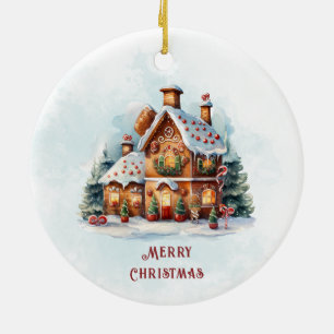 Gingerbread House Christmas Holiday Ornament
