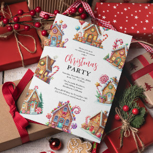 Gingerbread House Christmas Holiday Party Invitation
