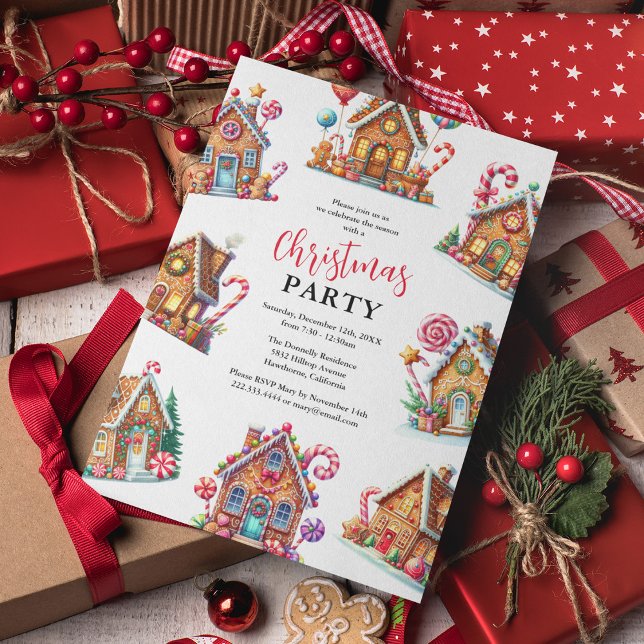 Gingerbread House Christmas Holiday Party Invitation (Creator Uploaded)
