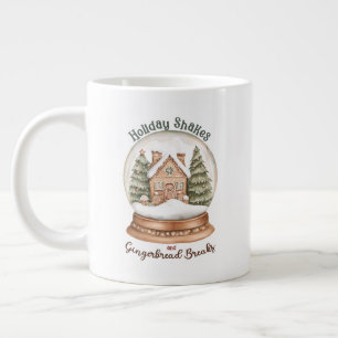 Gingerbread House Christmas Holiday Snow Globe Large Coffee Mug