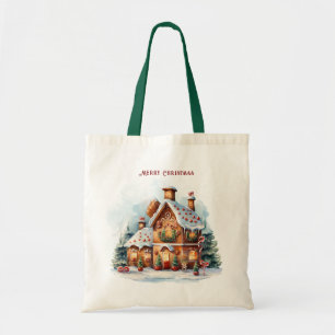 Gingerbread House Christmas Holiday Tote Bag