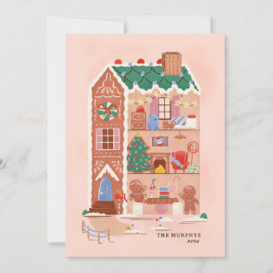 gingerbread house christmas magic greeting card