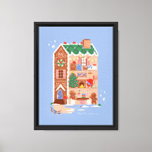 gingerbread house christmas magic greeting card