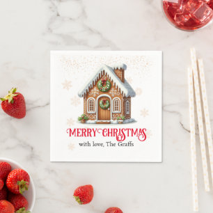 Gingerbread House Christmas Napkin