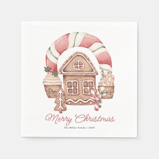  Gingerbread House | Christmas Napkins (Front)