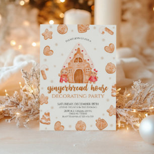 Gingerbread House Christmas Party Invitation