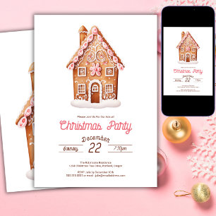 Gingerbread House Christmas Party  Invitation