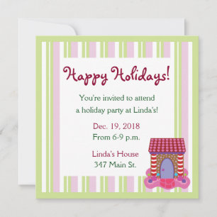 Gingerbread House Christmas Party Invitations