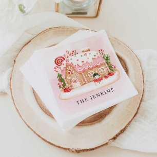 Gingerbread House Christmas Party Napkin