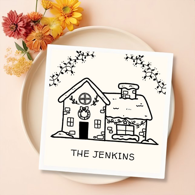 Gingerbread House Christmas Party Napkin (Creator Uploaded)
