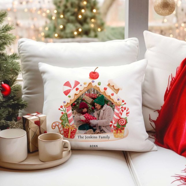 Gingerbread House Christmas Photo Cushion (Creator Uploaded)