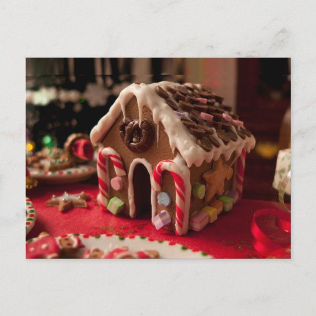 Gingerbread House Christmas Postcard (Front)
