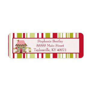 Gingerbread House Christmas Return Address Label