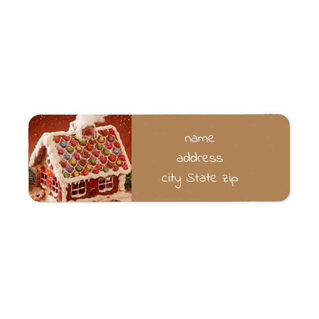 gingerbread house Christmas Return Address Label (Front)