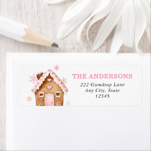 Gingerbread House Christmas Return Address Label