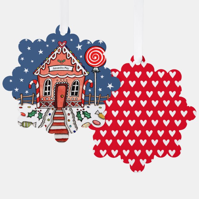 Gingerbread House Christmas Tree Decoration Card (Front/Back)