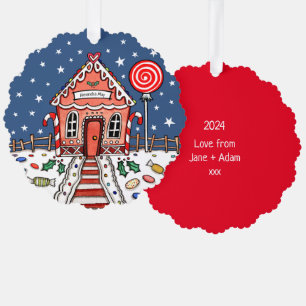 Gingerbread House Christmas Tree Decoration Card