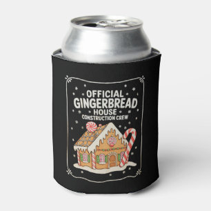 Gingerbread House Construction Crew Christmas Xmas Can Cooler